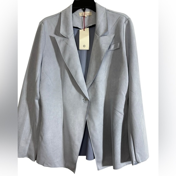 NWT Solitaire Lavender Ice Suede-Feel Jacket Blazer - Picture 1 of 7